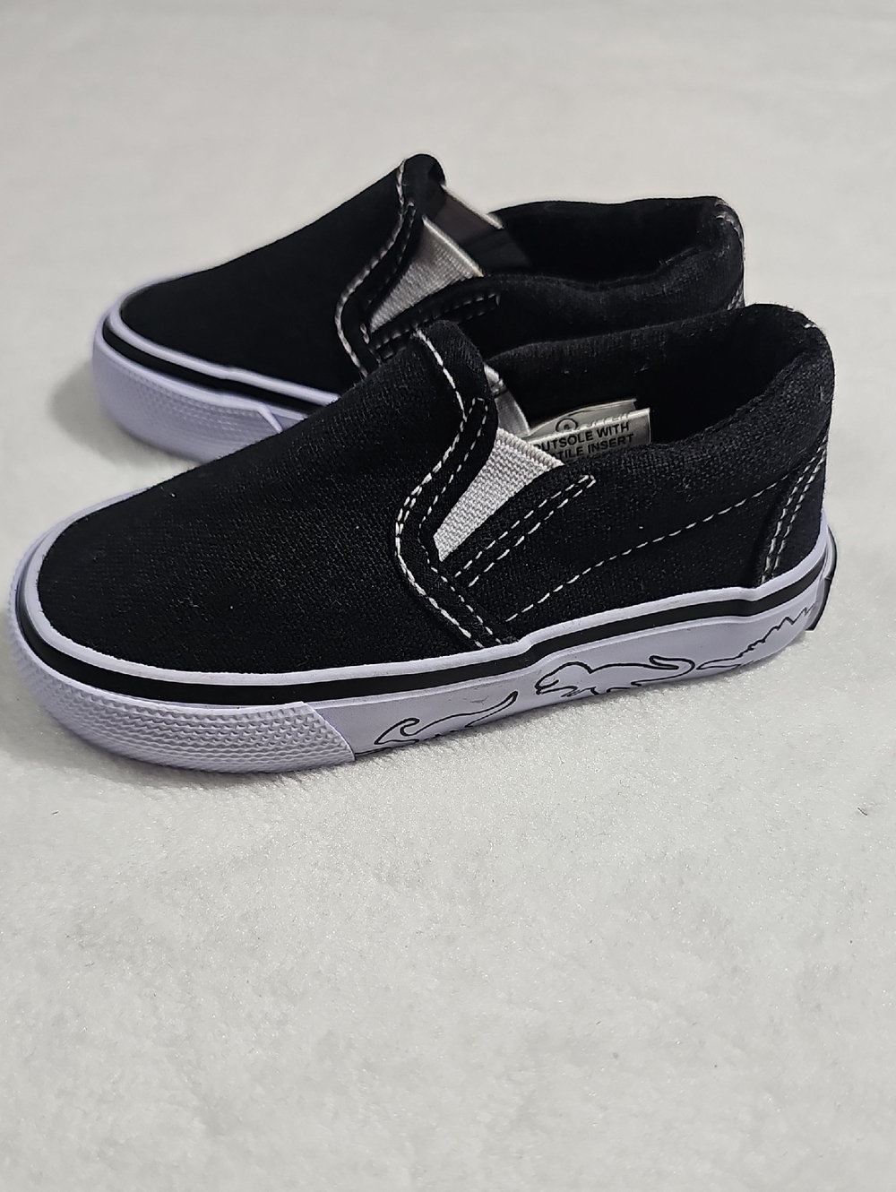 Tommy Bahama Toddler Boys Black Canvas Dinosaur Slip‎ On Sneakers Size 5 231083